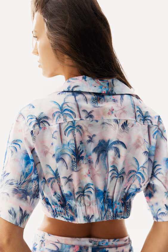 Рубашка с коротким рукавом в принт