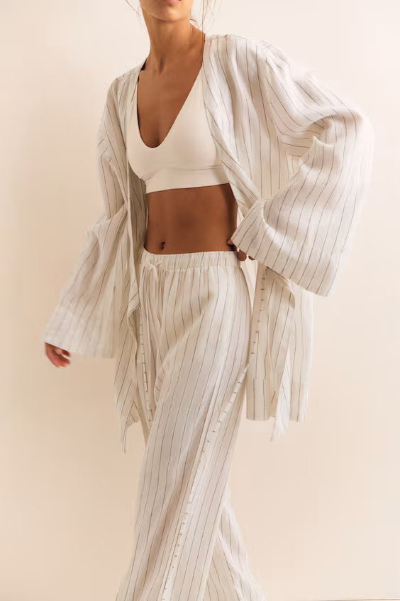 Халат из смесового льна