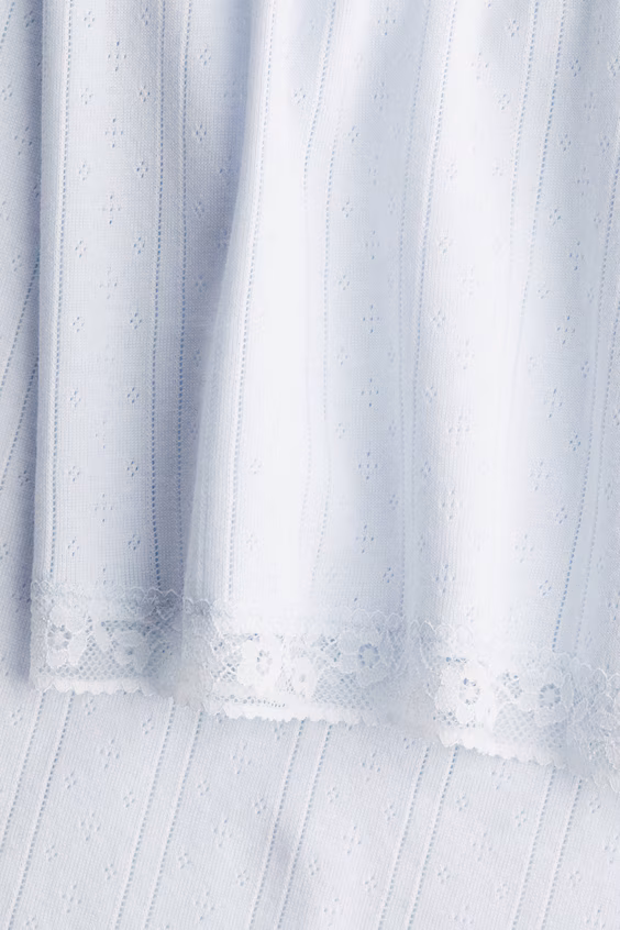 Брюки пижамы из мягкого хлопкового трикотажа с отделкой в рубчик