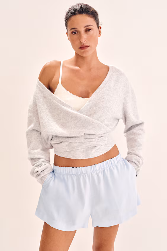 Шорты из смеси льна