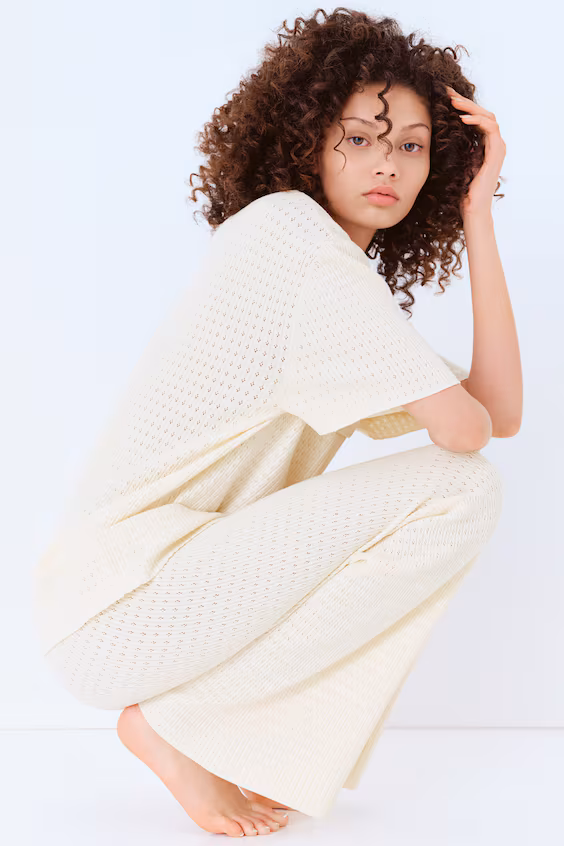 Поло из вязаного полупрозрачного полотна