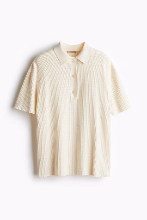 Поло из вязаного полупрозрачного полотна