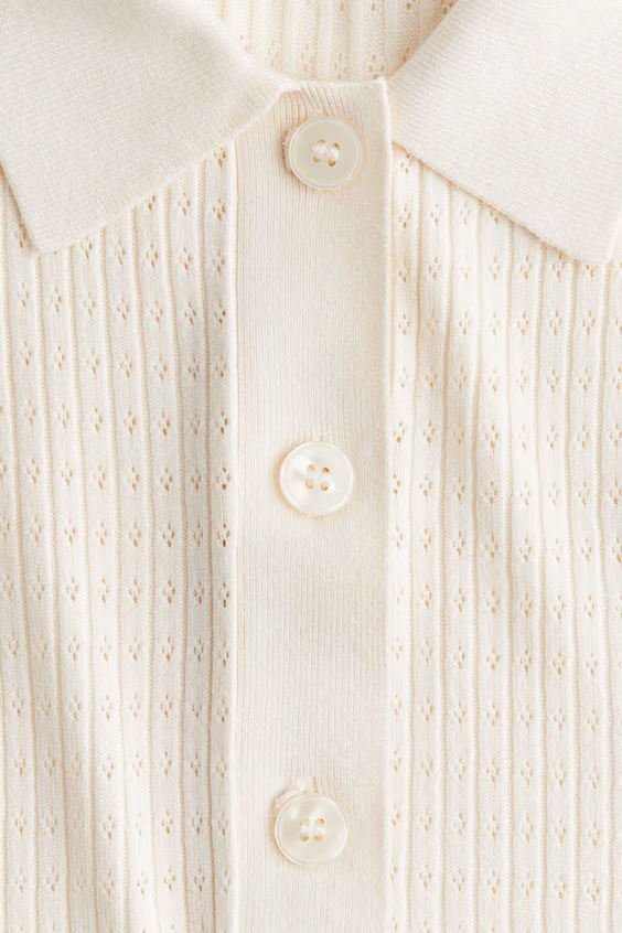 Поло из вязаного полупрозрачного полотна