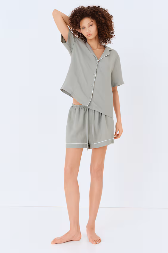 Пижама из льняно-вискозной смеси