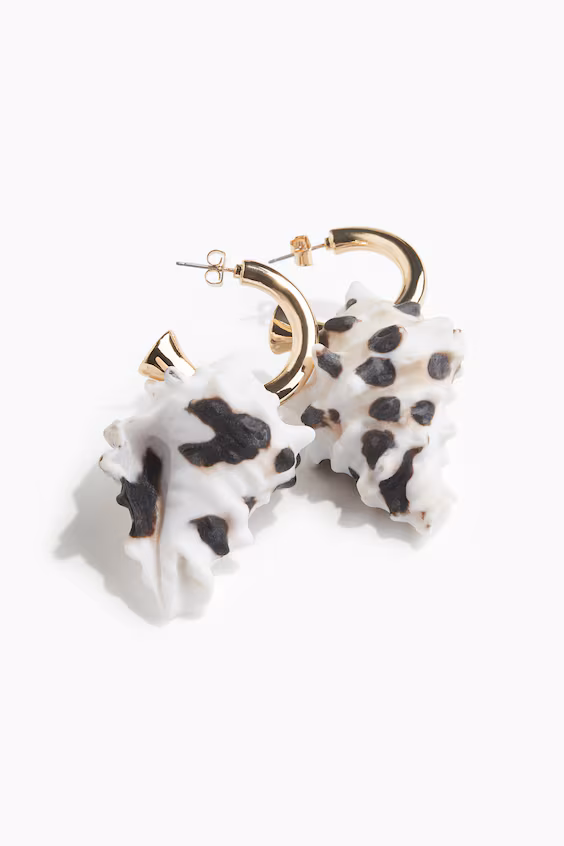 Серьги с подвеской в виде раковины