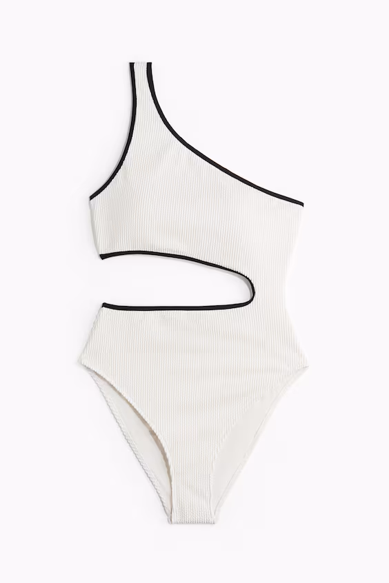 Купальник с одним открытым плечом и вырезом