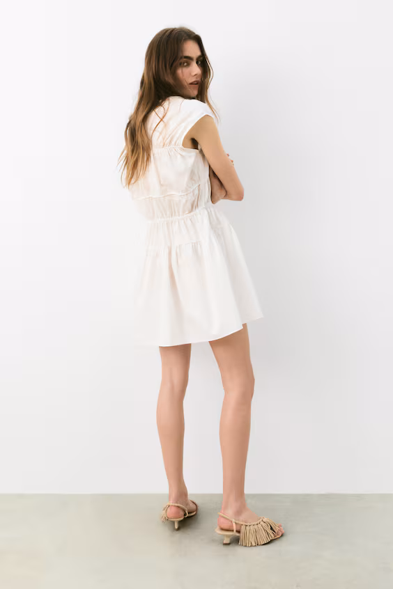 Платье из поплина с завязками