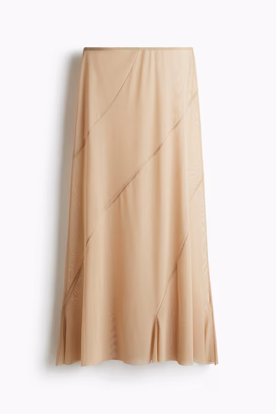 Длинная юбка из сетчатой ткани