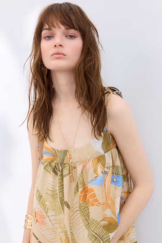 Платье макси с завязками на плечах