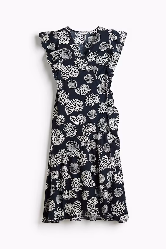 Платье с завязками и принтом