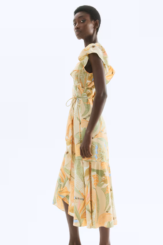 Платье с завязками и принтом