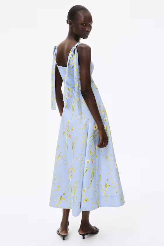 Платье из хлопка с завязками