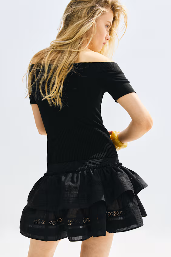 Свитер с открытыми плечами