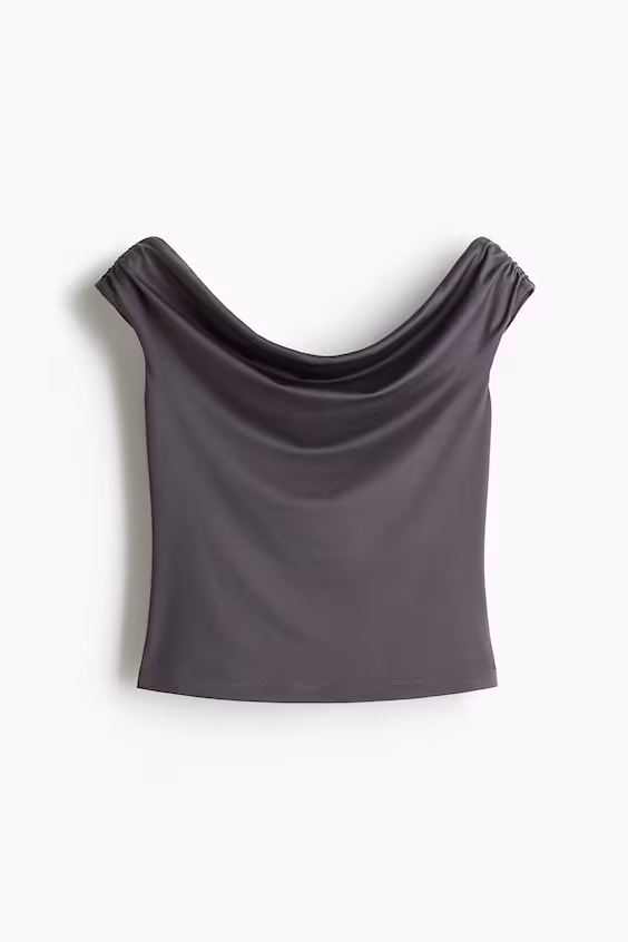 Драпированная майка с открытыми плечами