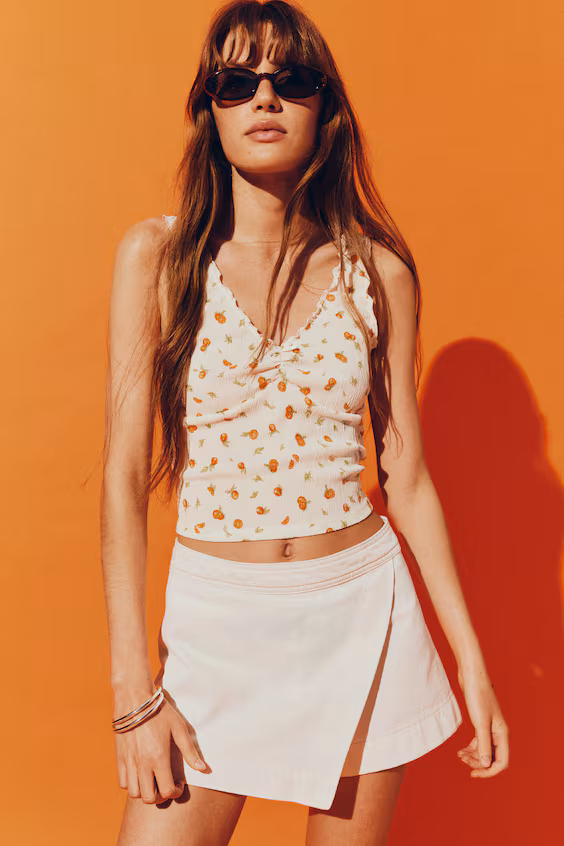 Майка без рукавов из морщинистого джерси