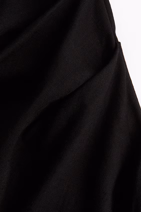 Платье с драпировкой из смесового льна