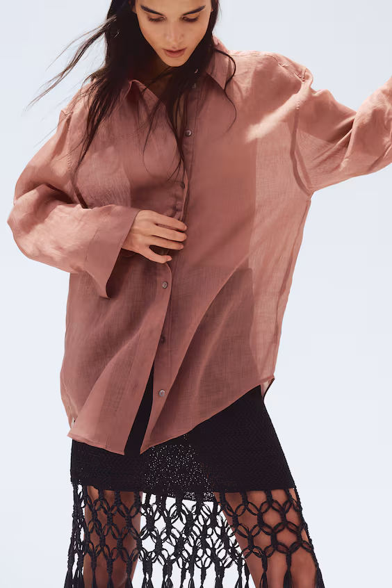 Рубашка оверсайз из рами