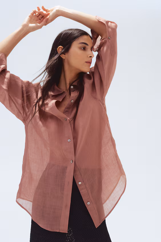 Рубашка оверсайз из рами