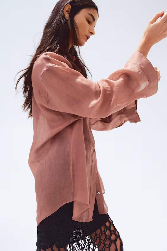 Рубашка оверсайз из рами