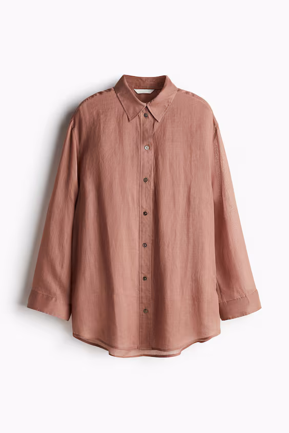 Рубашка оверсайз из рами