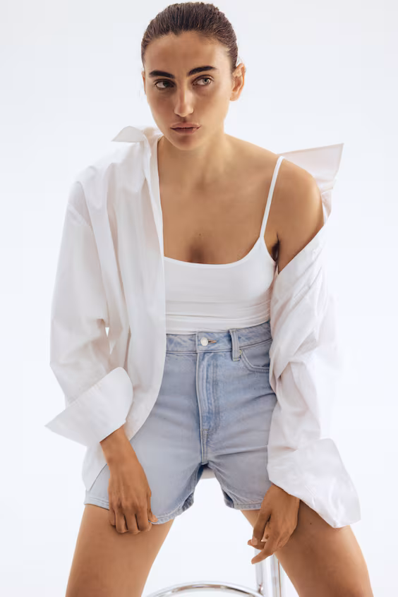 Джинсовые шорты high waist