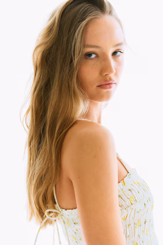 Платье из хлопка с французским обором