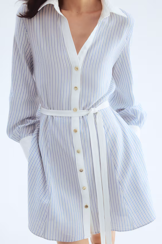 Рубашечное платье с завязкой