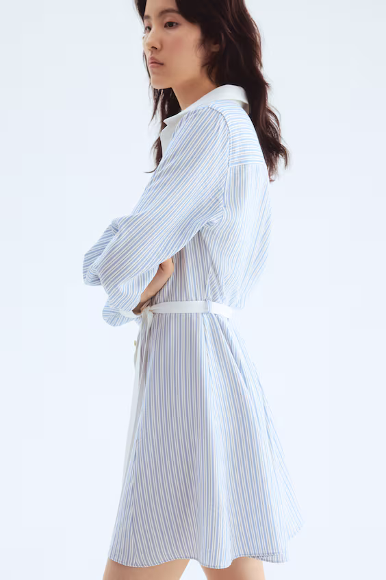 Рубашечное платье с завязкой