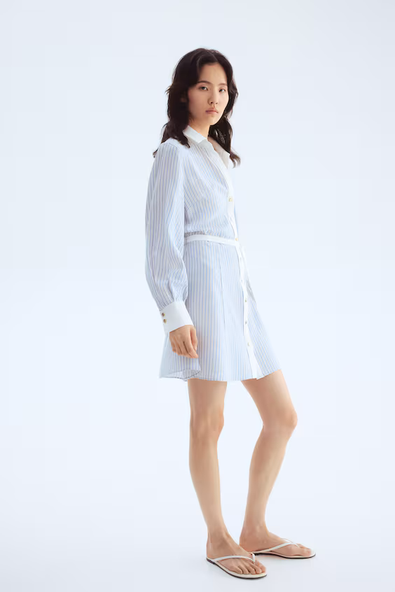 Рубашечное платье с завязкой