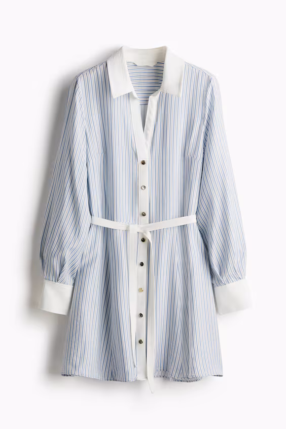 Рубашечное платье с завязкой