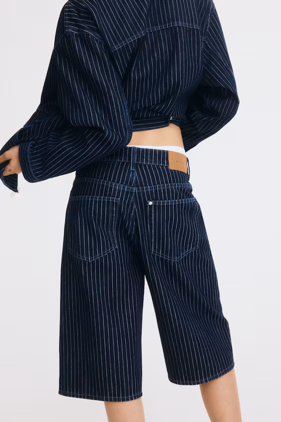 Джинсовые шорты до колена