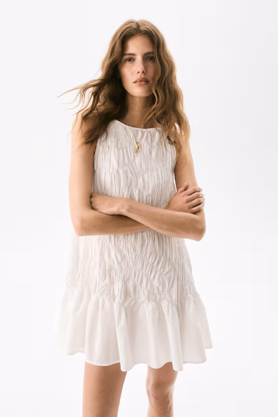 Платье с оборками из хлопка