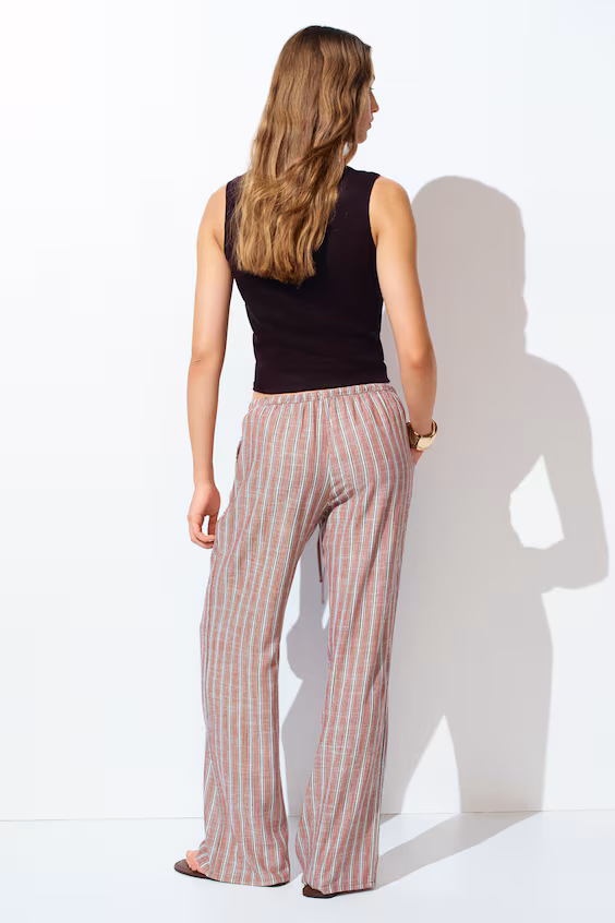 Прямые брюки с завязкой