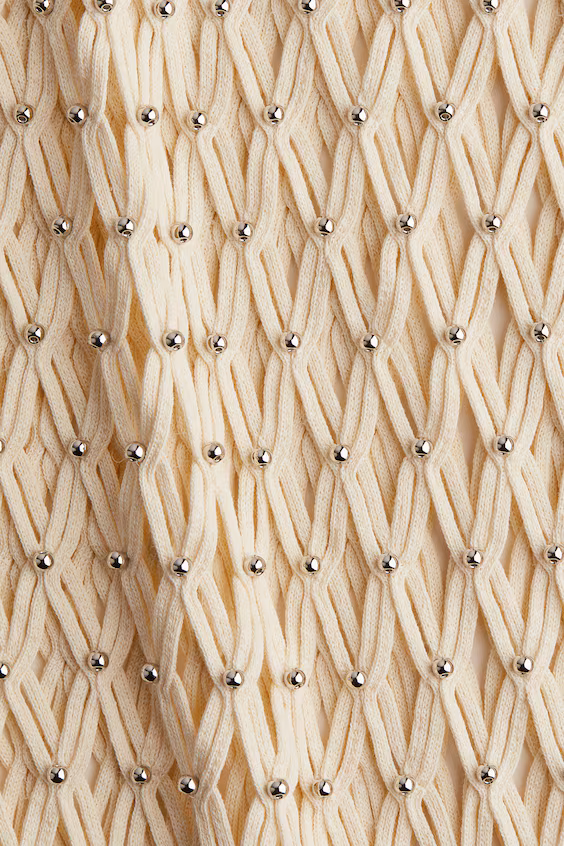 Платье из сетки с бахромой