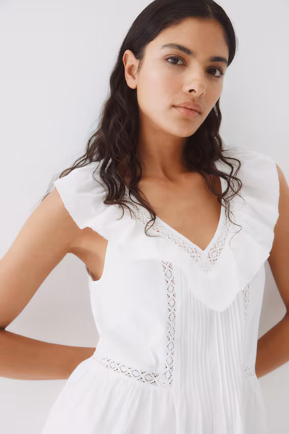 Платье из хлопка с оборкой