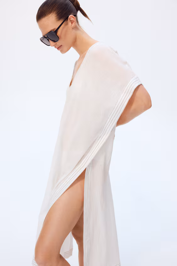 Пляжный плащ в льняной смеси