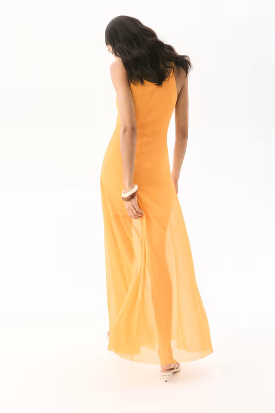 Платье-сарафан на тонких бретелях из сетки