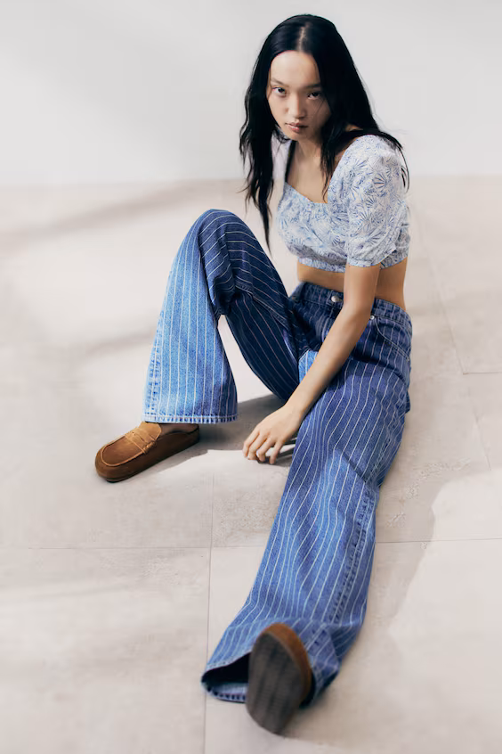 Блуза из хлопка с перекрещивающимися завязками