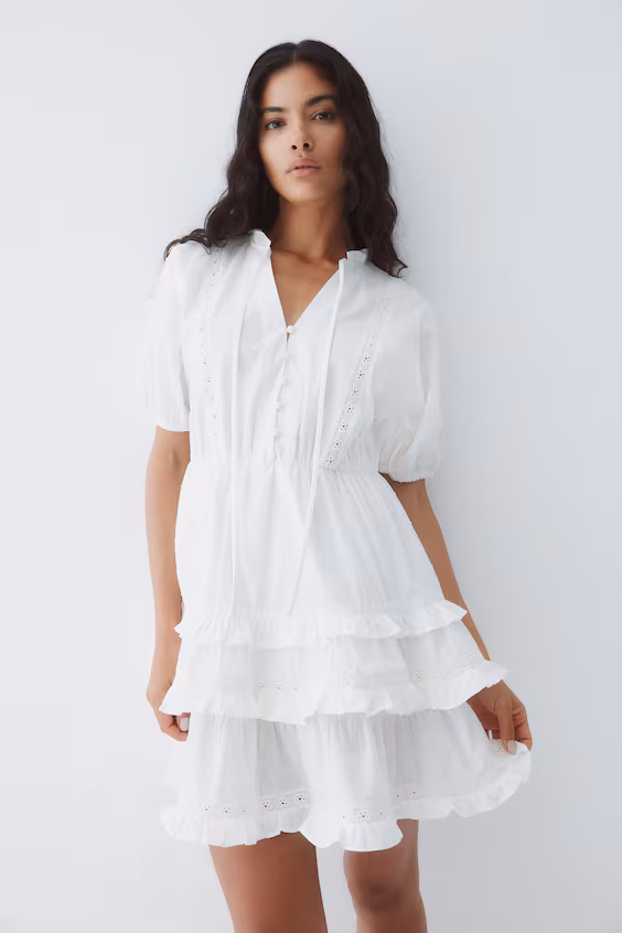 Платье из хлопкового плюмети