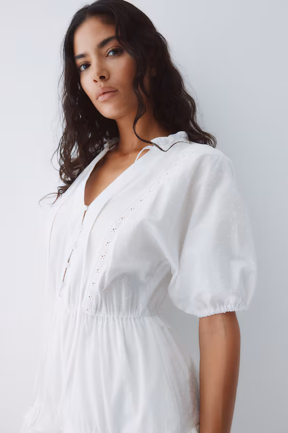 Платье из хлопкового плюмети