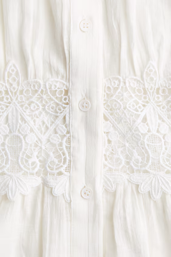 Платье из хлопка с кружевными вставками