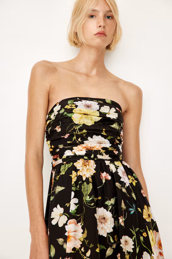 Платье-бандо с драпировками