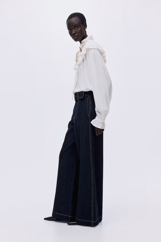 Джинсы high широкие