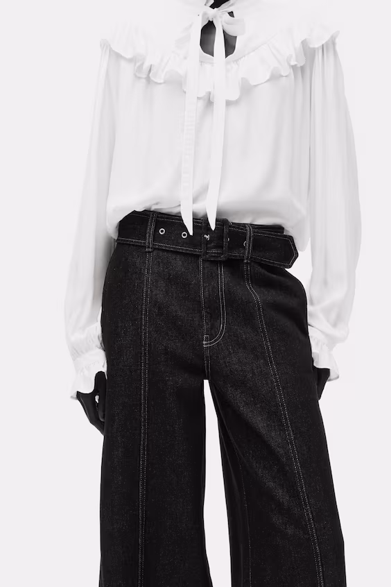 Джинсы high широкие