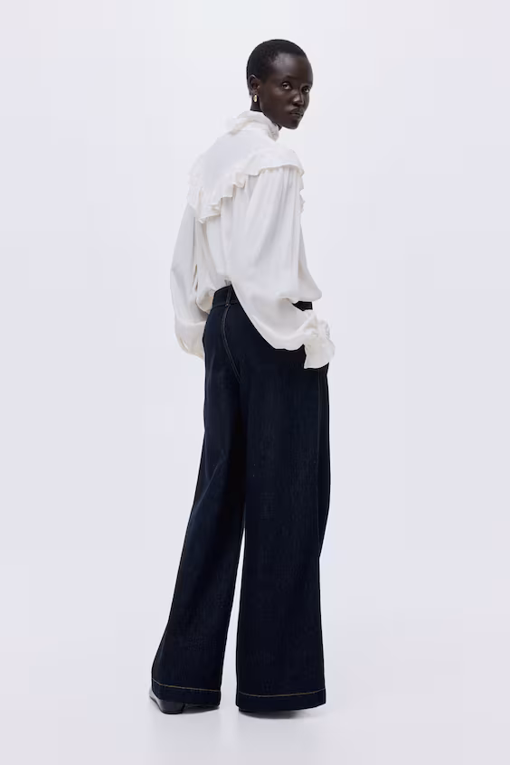 Джинсы high широкие