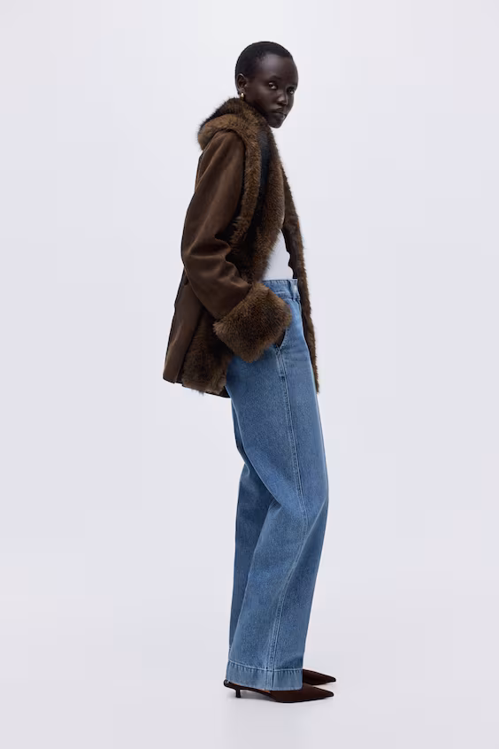 Джинсы high широкие