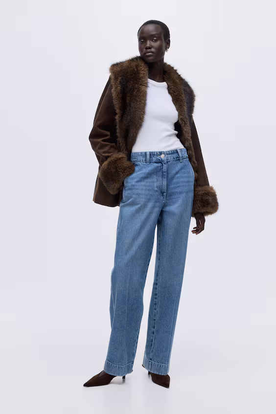 Джинсы high широкие