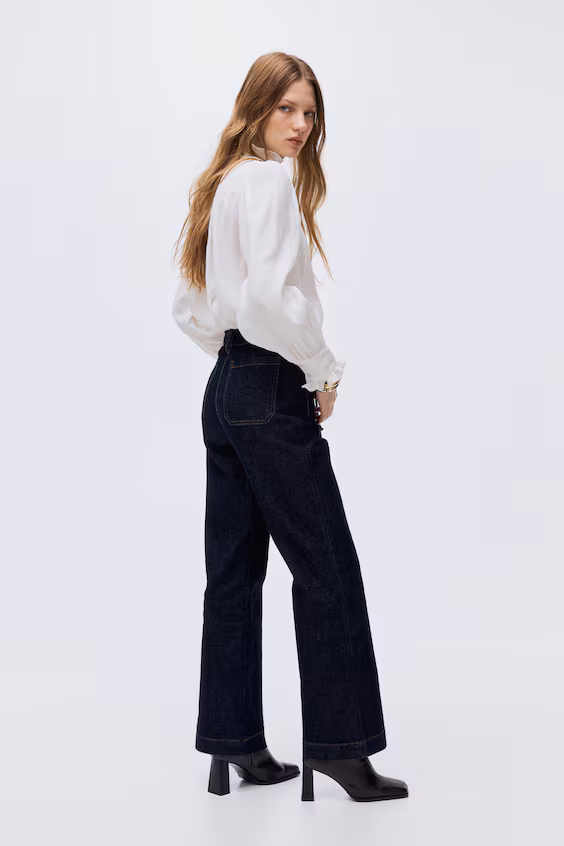Джинсы с широкими штанинами