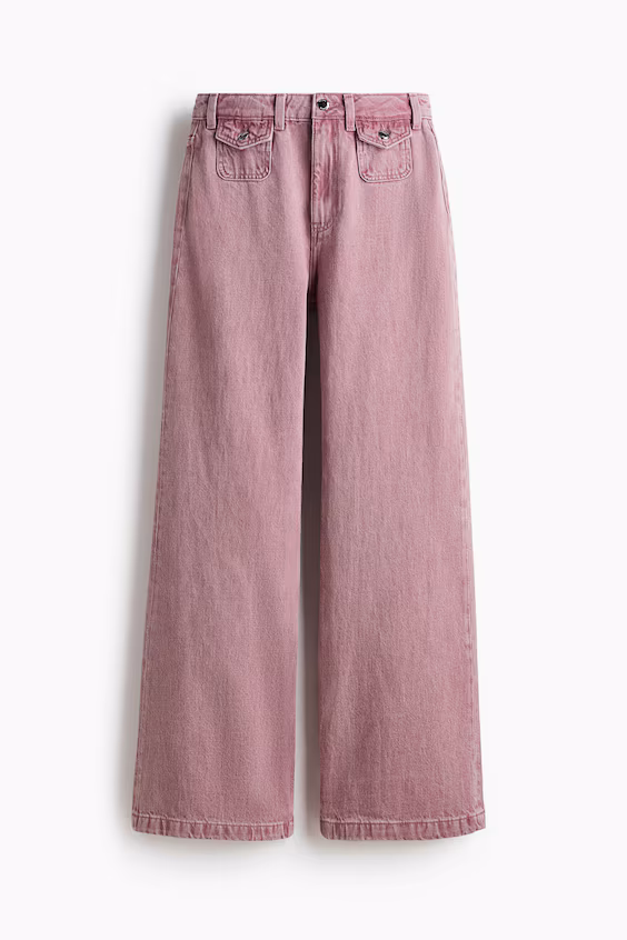 Джинсы широкие с высокой посадкой