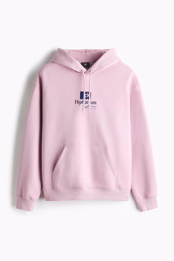 Толстовка с капюшоном и принтом свободного кроя